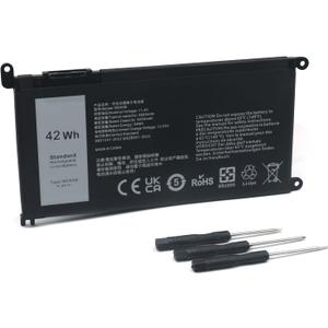 WDX0R 11.4V/42Wh Replacement Laptop Battery for Dell Inspiron 13 14 15 5000 7000 Series 5570 7579 5567 5379 5579 7573 7378 5378 3780 3790 5565 5765 5770 7368,P/N:WDXOR P69G 3CRH3 P58F-SHOU.Z.B