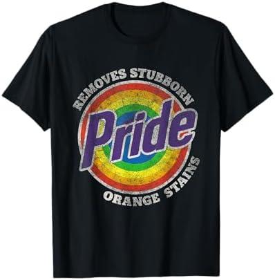 Pride Removes Stubborn Orange Stains Pride Month LGBTQ retro T-Shirt XL