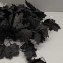 CQURE 5 Pack Black Fall Leaf Garland, Halloween Garland Hanging Vines Artificial Fall Maple Leaves Thanksgiving Decor for Home Wedding Fireplace Party