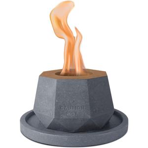 Kante 5.1 in. W Octagonal Portable Concrete Rubbing Alcohol Tabletop Fire Pit with Metal Extinguisher, Blue Fire Glass and 7.2 in. Dark Gray Base, Ethanol Fireplace, Indoor Table Top Fire Pit Bowl Pot 