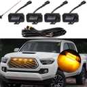 4Pcs Front Grille Lights Compatible with Tacoma 2020 2021 2022 2023 TRD Off-Road and Sport OEM Grille, 6 LED Beads Brighter Grille Light (Amber)