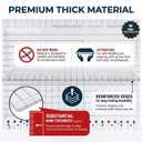 XL 17-3/4” x 22” Slotted Quilting Ruler, Clear Precise Laser‑Cut Acrylic Non‑Slip Extra Large Ruler, Ideal for Long Arm Sewing, Accurate Fabric Strip Cutting, Patchwork & Crafting Template