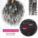 CINHOO Gray Curly Hair Topper for Thinning Hair with Bangs Clip on Ponytails for Black Women Mens Hair Piece Unite Hair Products Salt and Pepper Wigs for Women Toupee for Men(1B/Gray)