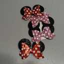 Mouse Ears Hair Bow Clips Polka Dot Barrettes for Girls Glitter Accessories Birthday Party Decorations (red & pink)