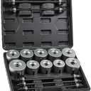 Orion Motor Tech Bushing Press Kit, 27pc Pull and Press Sleeve Kit for LCV HGV Engine Cars Vehicles with 22 Press Sleeves, Seal Bearing Bushing Removal Tool Kit with 5 Pulling Spindles with Nuts Case