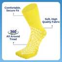 HCS XL Non-Slip Hospital Socks with Grips for Women & Men (6 Pairs) - 360 All-Around Tread Non-Slip Sock for Elderly/Seniors - Hospital Grip Socks, Fall Risk Patient Slippers (Yellow, XL)