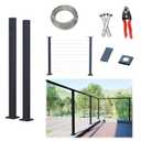 Dawn Railing 5-10FT Black Cable Railing Kit 2 Pack for Deck Surface Mount