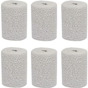 6 Pack White Plaster Cloth Gauze Bandages Rolls for Art Project, Belly Cast, Mask Making, Sculptures, Body Casts, Craft Projects, Scenery Construction - Each Roll 4 inch x 15 feet (Total 90ft Long)