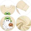 Girl Boy Pumpkin Ghost Pullover Long Sleeve Cute Spooky Tops Halloween Sweatshirt (2-3T, Apricot)