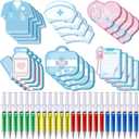 24 Sets Mini Funny Nurse Sticky Notes with Syringe Ballpoint Pens Nursing Student Essential Medical Themed Sticky Note Nurse Gift Self Stick Cute Note Pads for Hospital School Supplies