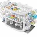 Baby Bottle Drying Rack,3-Tier Large Capacity Countertop Organizer with 360° Ventilation, Removable Drip Tray, Non-Slip Base – Easy to Clean Bottle Holder for Baby Accessories