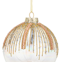 DEMDACO Decorative Holiday Hanging Christmas Tree Ornament 4 Inch Glass Sparkly Pink and Gold Ball Assorted 