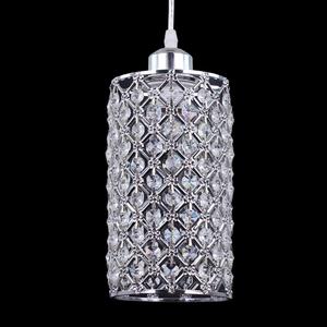 Modern Crystal Pendant Lighting Hanging Pendant Lighting Fixture Adjustable Ceiling Light for Kitchen Dining Room Bedroom Kitchen Island (Silver), 4.7 inches x 16-39.4 inches