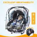 Car Seat Rain Cover Universal, Food Grade EVA, Waterproof Weather Shield for Infant Car Seat with Storage Bag, Baby Car Seat Stroller Rain Cover Features Side Ventilation, Quick-Access Roll-Up Door