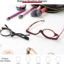 JM 2 Pairs Makeup Reading Glasses Magnifying Flip Down Cosmetic Readers for Women with Spring Hinge +5.0