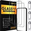 SIBEITU 3 Pack Screen Protector for iPhone 17 Air with 3 Pack Camera Lens Tempered Glass Protector, 6.6 Inch HD Clear Glass Film 9H Hardness Full Coverage, Scratch Resistent, Case Friendly