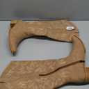 IUV Cowboy Boots For Women Knee High Western Cowgirl Boots Snip Toe Side Zipper Chunky Heel (9.5, Camel)