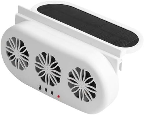 MYUOOT Window Fan - Window Fans with Exhaust and Intake, Solar Powered Exhaust Fan, Universal Fit for Most Vehicles, Heat Reduction & Energy Saving Accessory (White)