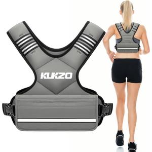 Adjustable Weighted Vest Women/Men, 6-12lb/12-18lb/20-32lb Weight Vest with 6 Ironsand Weights for Strength Training Rucking Running Walking Fitness Workout