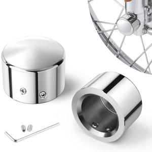 Benlari Chrome Front Axle Nut Covers fit for Harley, CNC Axle Nut Caps Compatible with Harley Davidson Touring Sportster Trike Dyna Softail Street Glide Road King Iron 883 Fat Boy 2002-2024