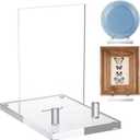 Yousoontic Acrylic Book Display Stand Clear Easel Plate Stand for Displaying Books, Picture, Notebooks, Platter, Photo, Artworks(4 x 8 x 10 Inch)