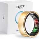 Herz P1 Smart Ring for Women & Men - (Size 6) 24/7 Health Metrics Fitness Ring, Tracks 20+ Biometrics, 6 Day Battery Life, Waterproof Stainless Steel, Free APP for iOS Android, No Subscription