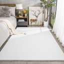 Amearea Modern Area Rugs for Bedroom Living Room, 4x6 Feet White Thickened Memory Foam Rug, Fluffy Indoor Washable Rugs Non Slip Minimalist Carpet for Kids Boys Girls Dorm Nursery Room Decor