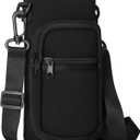 Water Bottle Carrier with Shoulder Strap for 64oz 40oz 32oz 128oz Water Jugs, Water Bottles Holder Bag with Phone Pouch Pockets for Camping& Travelling-The Perfect Flask Accessory