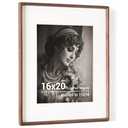 16 x 20 Picture Frame, USA-Sourced Walnut Wood Photo Frame with HD Tempered Glass, Handcrafted Rounded Corner 16x20 Wooden Frame Matted to 11x14 Photos, Horizontal or Vertical Wall Display