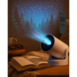 4k Portable Projector, Reading Projector with Wifi 6 & Bluetooth 5.4, Portable 4k Projector Auto Keystone, Rotatable, Home Theater for Movies, Gaming & Travel