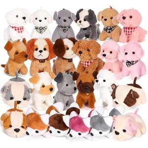 Niceup Only12PCS Adopt a Puppy Party Favors Kids Mini Plush Dog Non-candy Easter Basket Stuffers Bulk Stuffed Animals Dog Paw Adoption Pet Doll Toys Birthday Party Goodie Bag Fillers Classroom Reward Gift
