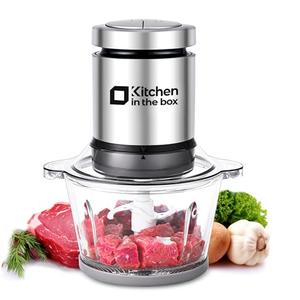 Kitchen in the box Mini Food Processor, Electric Meat Grinder & Food Chopper with 400W Powerful Veggie Chopper-One 3 Cup Bowl & S Blades for Meat/Fish/Vegetable/Baby Food
