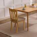 2 x Ruqmuis Chair Cushions for Dining Chairs, 2" Thick Seat Cushions for Kitchen Chairs, D-Shaped Chair Pads with Washable Cover, Ties and Non Slip Backing, 17'' x 16'', Set of 6, Beige