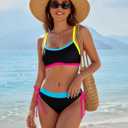 BMJL Womens Bikini Sets Color Block Swimsuits Supportive Wide Strap Two Piece Bathing Suit 2026 (S)