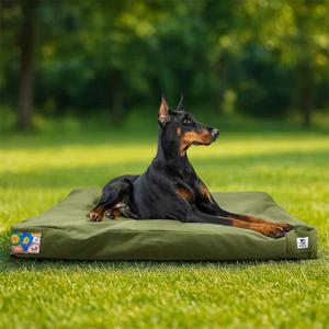 Sytopia 42-Inch Canvas Outdoor Dog Bed, Waterproof & Washable with Removable Cover, Ideal for Medium & Large Dogs  Chew-Proof Great for Indoor, Outdoor, Crate, or Patio Use (Green)