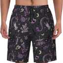 Mens Swim Trunks with Mesh Lining,Quick Dry Swimsuit Board Shorts Beach Pants Swimwear Bathing Suits (Goothic Spooky, M)