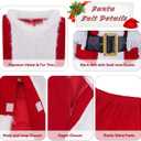 11pcs Santa Claus Costume for Men Women Adults Deluxe Santa Costumes Suit Outfit Christmas with Bell (Red, S)
