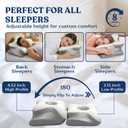 Ergonomic Cervical Neck Pillow for Neck Pain Relief, Side Sleeper Pillow, Orthopedic Pillow, Sleep Apnea Pillow, Cooling Cervical Neck Pillow, Butterfly Contour Pillow with Silk Cover & Travel Bag
