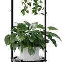 2-tier Hanging Plant Stand Indoor and Outdoor, Space-Saving Iron Plant Shelf, 3 Potted Flower Pot Stand ,Planter Holder for Bedroom Balcony Living Room Patio Garden( n-style)