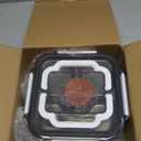 Salad Container for Lunch: 64oz Salad Bowl with Included Spork, 4-Section Bento Tray & Sauce Pot (White)