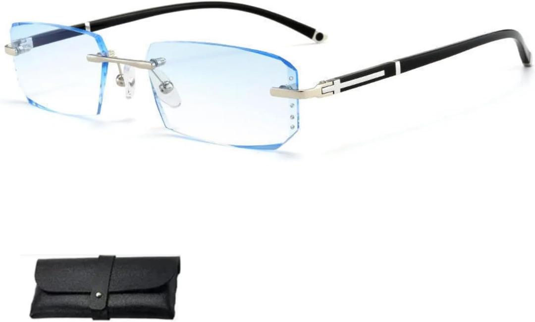 Color-Changing Anti-Blue Light Presbyopia Glasses for Seniors (Blue 1pc)