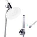 Shower Enema System with 100 Inches Hose, Diverter, Water Control Valve for Men and Women Portable Cleaning, Enema Nozzle Kit Cleaner Attachment (Polished Chrome)