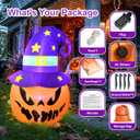 PRESENCE 5FT Halloween Decorations Outdoor - Halloween Inflatables Pumpkin with Build-in LED Lights Blow Up Pumpkin for Halloween Party Indoor Outdoor Yard Garden