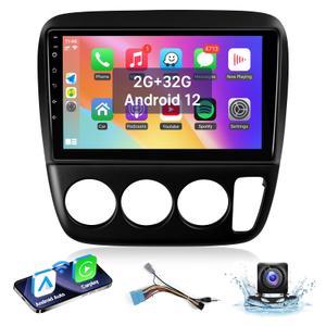 Car Stereo for Honda CRV 1997 1998 1999 2000 2001 Radio 2+32G | Leadfan with Wireless Carplay Android Auto, 9'' TouchScreen in-Dash Bluetooth WiFi GPS Navigation SWC Backup Camera Manual AC