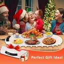 Electric Warming Mat for Food,23"*16" Warming Tray with 7 Adjustable Temp, 10s Fast Heating, 4 Timer Settings, Child Lock, Portable Silicone Heating Tray for Gatherings, Parties, Home Daily Use, Beige