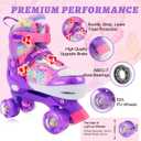 Adjustable Roller Skates for Girls and Women, All 8 Wheels of Girl's Skates Shine, Safe and Fun Illuminating for Kids S