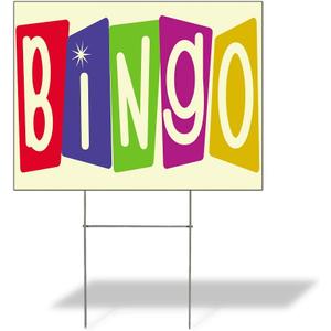 Weatherproof Yard Sign Bingo A Outdoor Advertising Printing Lawn Garden Fundraising 18x12 Inches 1 Side Print