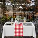 Red Gingham 12 Pack Checkered Premium Disposable Plastic Table Runner 14 x 108 Inch. Table Runner for Dinner Parties & Events by Grandipity