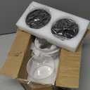 TIPGO Glass Qtip Holder Dispenser - 24 oz Clear Canister Jar, Bathroom Vanity Storage Organizer for Cotton Swabs, Pads, Floss Picks, Small Containers for Makeup Storage (Black)