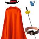 Kids Puss Costume for Boys Girls Spanish Playful Hero Cat Outfit Halloween Cosplay Dress Up Party 4-6 Years